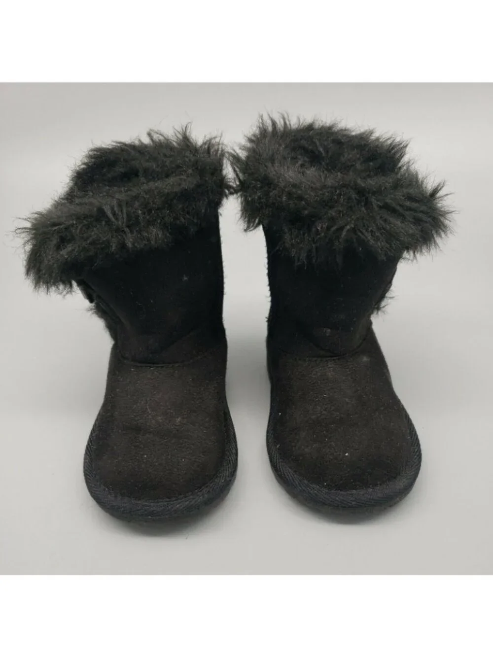 The Children’s Place Baby Girl Winter fur Lined Black Boots Size 5T